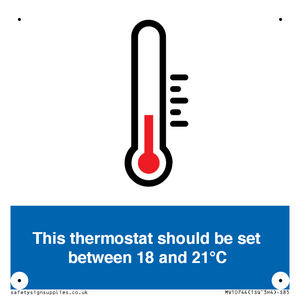 This thermostat should be set between 18 and 21°C